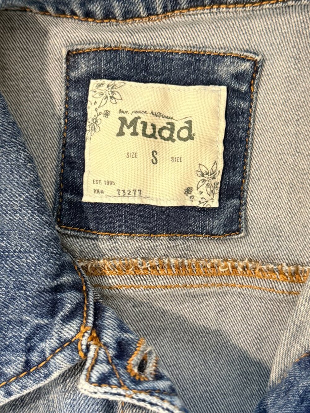 Mudd Cropped Button-Front Denim Jacket - Picture 3 of 3